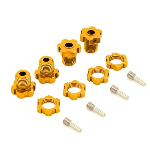 RC Teile Für Traxxas Für E-Revo Für E-Maxx Für Summit Für E-Revo Für Revo 3.3 5353X 1/10 17 Mm Sechskantmuttern Keilverzahnte Radnaben RC Upgrade-Autoteile(Yellow) von XAQRYQO