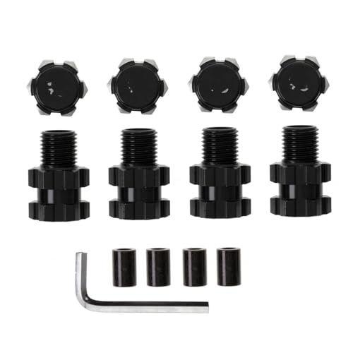 RC Teile Für Traxxas Für Maxx 1/10 Metall 17mm Splined Wheel Hex Hub Extended Adapter 8956 Ersatz RC Car Zubehör RC Car Upgrade Parts(Black) von XAQRYQO