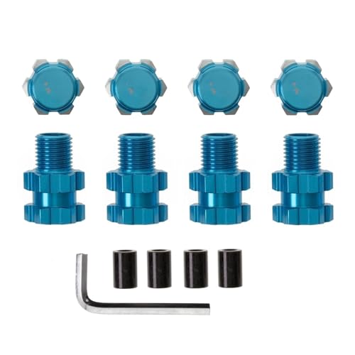 RC Teile Für Traxxas Für Maxx 1/10 Metall 17mm Splined Wheel Hex Hub Extended Adapter 8956 Ersatz RC Car Zubehör RC Car Upgrade Parts(Blue) von XAQRYQO