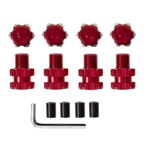 RC Teile Für Traxxas Für Maxx 1/10 Metall 17mm Splined Wheel Hex Hub Extended Adapter 8956 Ersatz RC Car Zubehör RC Car Upgrade Parts(Red) von XAQRYQO
