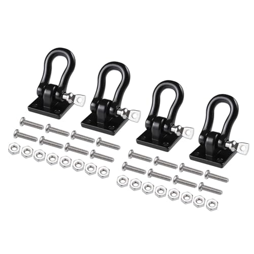 RC Teile Für Traxxas Für TRX4 Für Axial Für SCX10 D90 Gen8 1/10 RC Crawler Autoteile Metallanhänger Abschleppschnalle Abschlepphaken Kletteranhängerfesseln(Black) von XAQRYQO