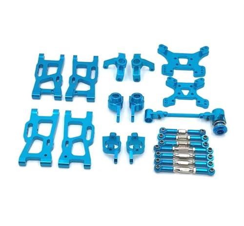RC Teile Für WLtoys 144001 144002 144010 124007 124017 124019 Metall Schaukel Arm Lenkung Block Link Stange C-Hub Carrier Kit RC Auto Upgrades Teile(Blue) von XAQRYQO
