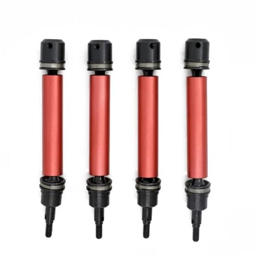XAQRYQO RC Antriebswelle Für ARRMA 3s Für Mega Für Vorteks Für Senton Für Granite 1/10 RC Auto Upgrade Teile 2/4 Stück Vorne/hinten Antriebswelle Set(Red,4pcs) von XAQRYQO