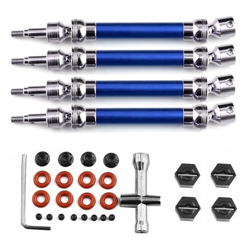 XAQRYQO RC Antriebswelle Für Arrma Für Big Für Rock V3 3S Für BLX 4X4 Metall Vorne Und Hinten Antriebswelle CVD 1/10 RC Auto Upgrades Teile Zubehör(Blue) von XAQRYQO
