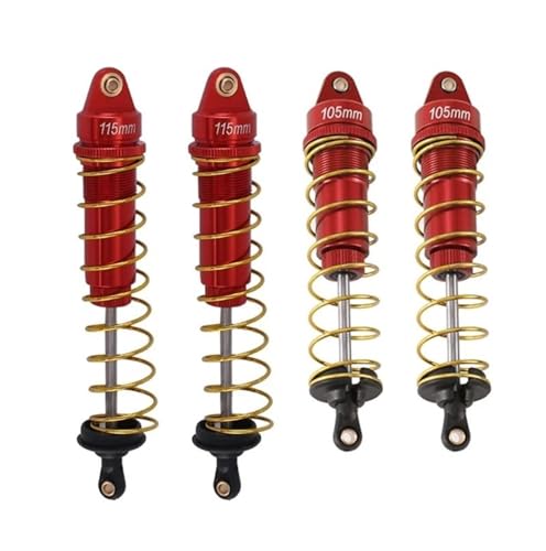 XAQRYQO RC Auto Dämpfer Für Arrma Für SENTON Für Granit Für Typhon Für Big Für Rock 4X4 Für BLX 4-teiliger Metallstoßdämpfer 1/10 RC-Auto-Upgrade-Teile(Red) von XAQRYQO
