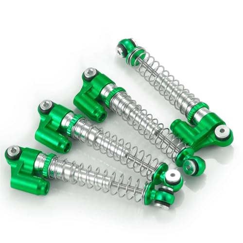 XAQRYQO RC Auto Dämpfer Für Axial SCX24 90081 AXI00001 AXI00002 AXI00005 AXI00006 1/24 RC Crawler Car 4 Stück Dämpfer Aluminium Stoßdämpfer(Green) von XAQRYQO