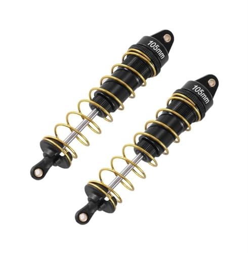 XAQRYQO RC Auto Dämpfer Für Buggy Truck Short Course Für Rallyeautos Für Monster 1/10 RC Truck-Teile, Ölverstellbarer 105-mm-Stoßdämpfer Aus Metall(Black) von XAQRYQO
