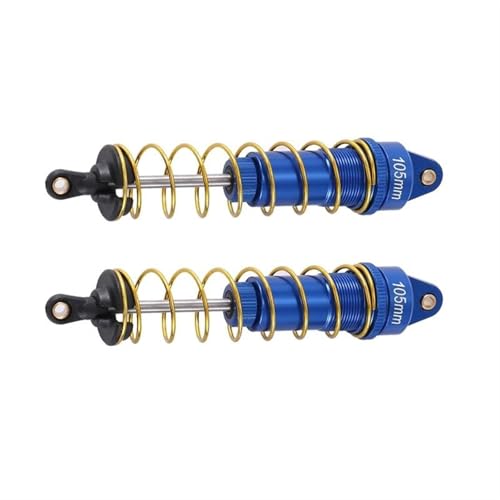 XAQRYQO RC Auto Dämpfer Für Buggy Truck Short Course Für Rallyeautos Für Monster 1/10 RC Truck-Teile, Ölverstellbarer 105-mm-Stoßdämpfer Aus Metall(Blue) von XAQRYQO