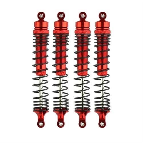 XAQRYQO RC Auto Dämpfer Für Losi Für LMT 4WD Für Solid Für Axle Für Monster Truck 1/8 rc Cars Upgrade-Teile 4 Stück Metall Vorne Hinten Stoßdämpfer Dämpfer(Red) von XAQRYQO