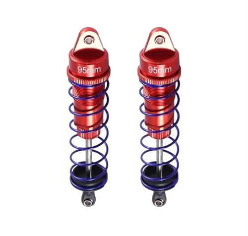 XAQRYQO RC Auto Dämpfer Für RC Für Buggy Truck Short Course Für Rallye 1/10 Auto Für Monster Truck Teile Öl Einstellbarer Metall-Stoßdämpfer-Dämpfer(Red) von XAQRYQO