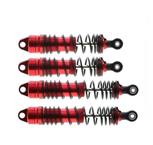 XAQRYQO RC Auto Dämpfer Für Slash 4X4 VXL 2WD Rustler Hoss Stampede 1/10 RC Auto Upgrade Teile 4 Stück Metall Stoßdämpfer Vorne Und Hinten(Red) von XAQRYQO