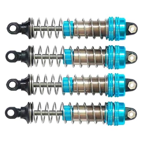 XAQRYQO RC Auto Dämpfer Für XLF X-03 X-04, 4-teilig, Metall-Stoßdämpfer, Dämpfer, 1/10 RC-Auto Für Monster Truck, Upgrade, Ersatzzubehör(Blue) von XAQRYQO