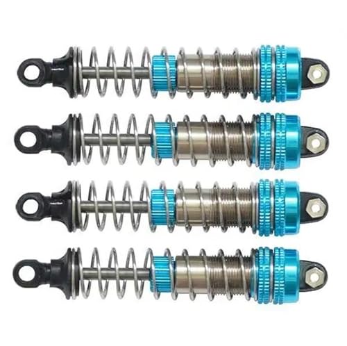 XAQRYQO RC Auto Dämpfer Für XLF X-03 X-04, 4-teilig, Metall-Stoßdämpfer, Dämpfer, 1/10 RC-Auto Monster Truck, Upgrade-Teile, Zubehör(Blue) von XAQRYQO
