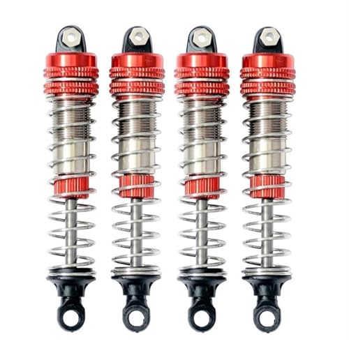 XAQRYQO RC Auto Dämpfer Für XLF X03 X04 X03A X04A Für Max 4-teiliger Metall-Stoßdämpferdämpfer 1/10 RC-Auto Bürstenlos Für Monster Truck-Upgrade-Teile(Red) von XAQRYQO