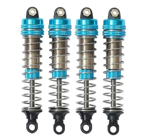 XAQRYQO RC Auto Dämpfer Für XLF X03 X04 X03A X04A Max 1/10 RC Auto Bürstenlos Monster Truck Upgrade-Teile 4-teiliger Metall-Stoßdämpfer-Dämpfer(Blue) von XAQRYQO