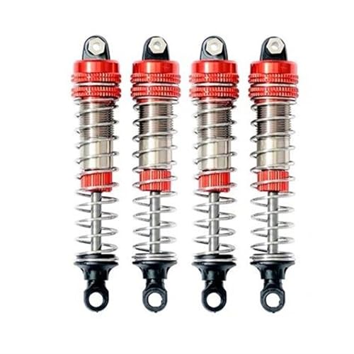 XAQRYQO RC Auto Dämpfer Für XLF X03 X04 X03A X04A Max 1/10 RC Auto Bürstenlos Monster Truck Upgrade-Teile 4-teiliger Metall-Stoßdämpfer-Dämpfer(Red) von XAQRYQO