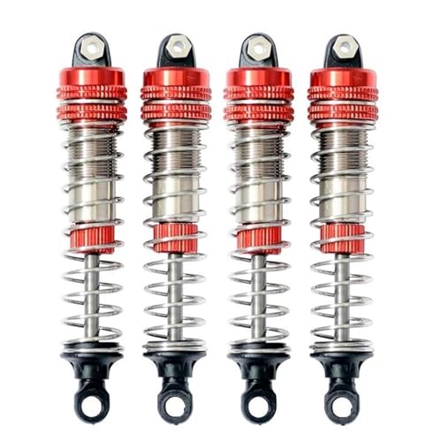 XAQRYQO RC Auto Dämpfer Für XLF X03 X04 X03A X04A Max 4-teiliger Metall-Stoßdämpfer-Dämpfer 1/10 rc Cars Brushless Monster Truck Upgrade-Teile(Red) von XAQRYQO