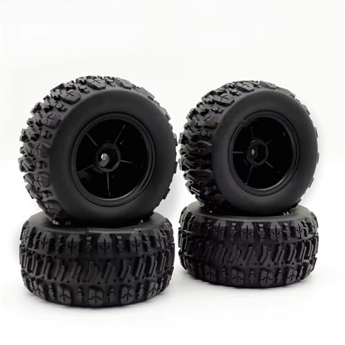 XAQRYQO RC Autoteile Für 1/14 Für Wltoys 144010 Für MJX rc Cars 4PCS 90mm Für Monster Truck Reifen Off Road Für Buggy Gummiräder 12mm Sechskantnaben von XAQRYQO