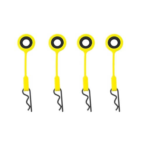 XAQRYQO RC Autoteile Für Arrma Für Granit Für Kraton 6s 1/10 1/8 Maßstab RC Auto Upgrade Teile Bunte Silica Gel Karosserie Clips Retainer(Yellow 55mm) von XAQRYQO