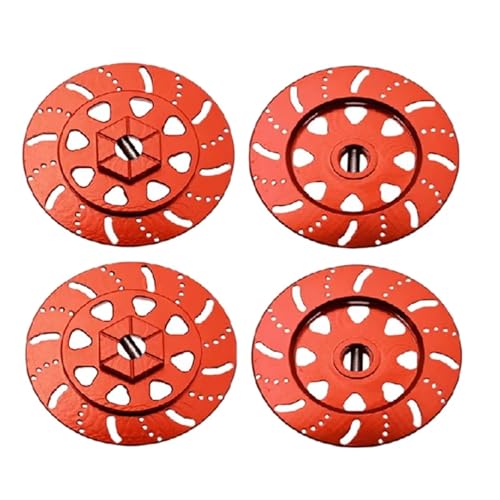 XAQRYQO RC Autoteile Für Axial Für RBX10. 4-teiliges Metall-Simulations-Bremsscheibe, 1:10 RC-Car-Upgrade-Teile-Zubehör(Red) von XAQRYQO