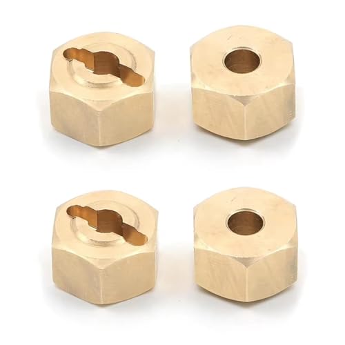 XAQRYQO RC Autoteile Für Axial Für UTB18 Für Capra 1/18 RC Crawler Auto 1Set Messing Rad Hex Hub Adapter Zubehör 12Mm von XAQRYQO