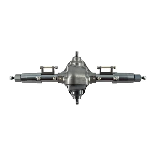 XAQRYQO RC Autoteile Für Axial Scx10 4WD D90 1/10 RC-Autozubehör, Upgrade-Teile, Metallische Vorder-, Mittel- Und Hinterachse, Gerade Achse Mit Servobasis(Gray,Middle Axle) von XAQRYQO