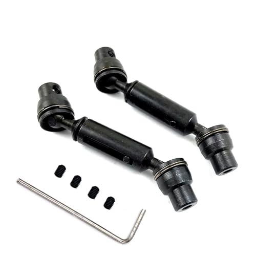 XAQRYQO RC Autoteile Für Henglong Für WPL Für Ural Für B36 MN D90 MN99S Für Für LKW RC Auto Ersatzteile 2 Stück Metall Vorne Hinten Antriebswelle(Black) von XAQRYQO