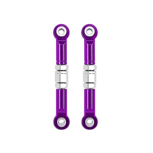 XAQRYQO RC Autoteile Für MJX Für H16 16207 16208 16209 16210 1/16 RC Auto Upgrades Teile Zubehör 2 Stück Lenkstangen-Lenkglieder Aus Metall Vorne(Purple) von XAQRYQO