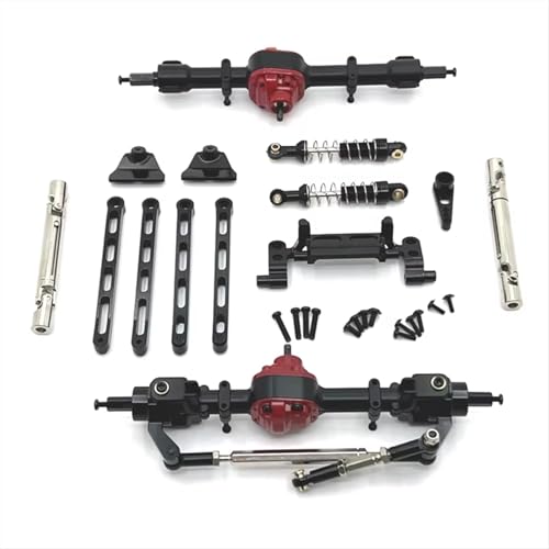 XAQRYQO RC Autoteile Für MN82 Für LC79 Für MN78 1/12 RC Auto Für MN Für Modellteile Metall-Upgrade Vorne Und Hinten Montagesatz Verwendet(Black) von XAQRYQO