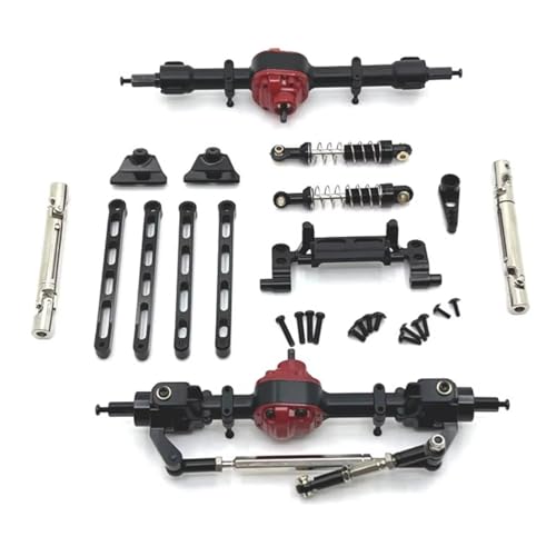 XAQRYQO RC Autoteile Für MN82 Für LC79 Für MN78 1/12 RC -Autoteile Aluminiumlegierung Vorderer Heck -Portal -Achsen -Upgrade Und Modifikation Gefährdete DIY -Kits(Black Upgrade Kits B) von XAQRYQO