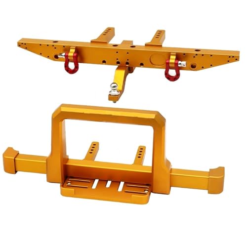 XAQRYQO RC Autoteile Für TRX-4 Für Defender 1/10 rc Cars, Metall-Frontstoßstange Mit Hinterer Stoßstange, Upgrade-Ersatzteil(Yellow) von XAQRYQO