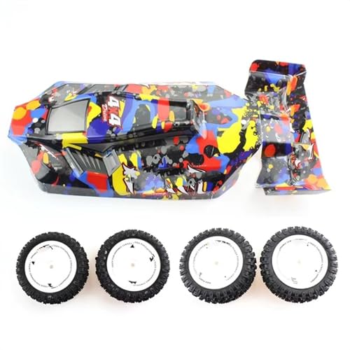 XAQRYQO RC Autoteile Für Wltoys 124007 124017 124019 1/12 RC -Auto Ersatzteile Zubehör -Karosserie -Schale Heckflügel Vorne Und Hinten Reifen von XAQRYQO