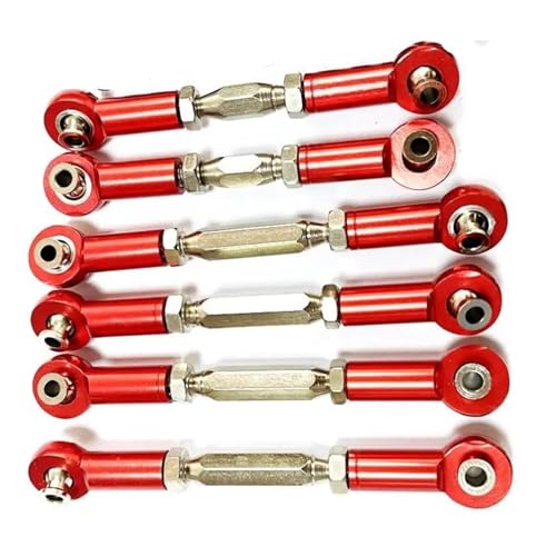 XAQRYQO RC-Links-Gestänge Für ARRMA Für SENTON 3S 1/10 RC-Auto, RC-Upgrade-Teil, RC-Lenkstangensatz, Lenkstangensatz Aus Aluminiumlegierung(Red) von XAQRYQO