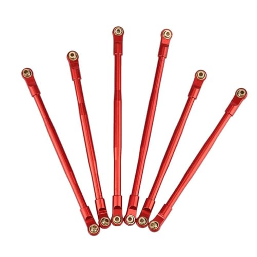 XAQRYQO RC-Links-Gestänge Für AXIAL Für RBX10 Für Ryft 1/10 RC Crawler Upgrade Teile Zubehör 6 Stück Metall Link Rod Linkage Zugstangen-Set(Red) von XAQRYQO