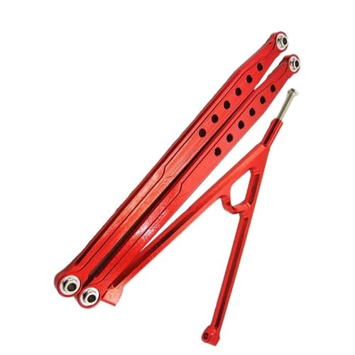 XAQRYQO RC-Links-Gestänge Für AXIAL SCX10 1/10 rc Cars Crawler, 3-teiliges Trigon-Stützgestänge Und 130 Mm Hintere Untere Aufhängungsverbindungsstange Aus Aluminiumlegierung(Red) von XAQRYQO