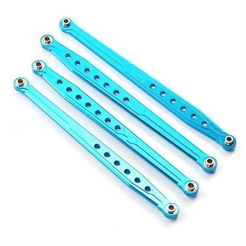 XAQRYQO RC-Links-Gestänge Für AXIAL SCX10 AX80043 AX80054 1/10 Crawler RC Auto-Tuning-Teile, 4-teiliger Lenkstangensatz Aus Aluminiumlegierung Vorn Und Hinten(Blue) von XAQRYQO