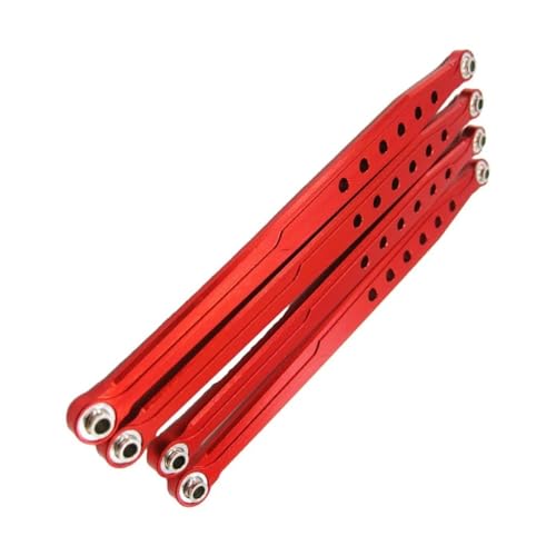 XAQRYQO RC-Links-Gestänge Für AXIAL SCX10 AX80043 AX80054 1/10 Crawler RC Auto-Tuning-Teile, 4-teiliger Lenkstangensatz Aus Aluminiumlegierung Vorn Und Hinten(Red) von XAQRYQO
