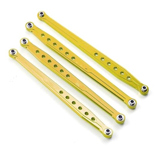XAQRYQO RC-Links-Gestänge Für AXIAL SCX10 AX80043 AX80054 1/10 Crawler RC Auto-Tuning-Teile, 4-teiliger Lenkstangensatz Aus Aluminiumlegierung Vorn Und Hinten(Yellow) von XAQRYQO