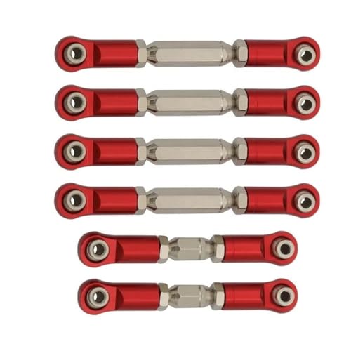 XAQRYQO RC-Links-Gestänge Für Arrma Für Granite Für SENTON Für VORTEKS Für Typhon Für Big Für Rock 1/10 RC-Auto-Upgrade-Teile Metall-Spurstangen-Verbindungssatz(Red) von XAQRYQO