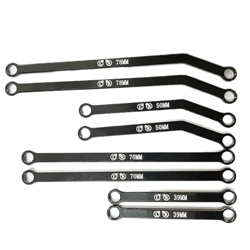 XAQRYQO RC-Links-Gestänge Für Axial Für SCX24 1/24 RC-Autoteil, 8-teiliger Lenkstangensatz, Aluminiumlegierung-Radstand, RC-Lenkstangensatz(Black) von XAQRYQO