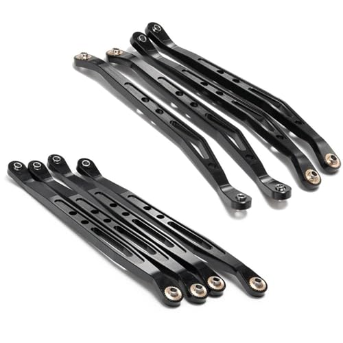 XAQRYQO RC-Links-Gestänge Für Axial Für Wraith 90018 1/10 RC Crawler Auto Aluminium Legierung Link Stange Oberen Unteren Arm Chassis Suspension Verknüpfung(Black,Upper Lower Links) von XAQRYQO