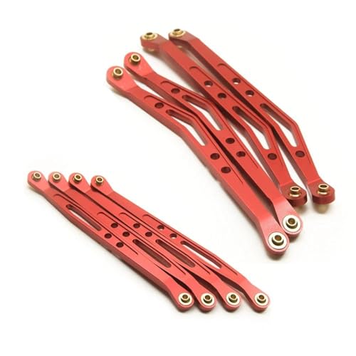 XAQRYQO RC-Links-Gestänge Für Axial Für Wraith 90018 1/10 RC Crawler Auto Aluminium Legierung Link Stange Oberen Unteren Arm Chassis Suspension Verknüpfung(Red,Upper Lower Links) von XAQRYQO