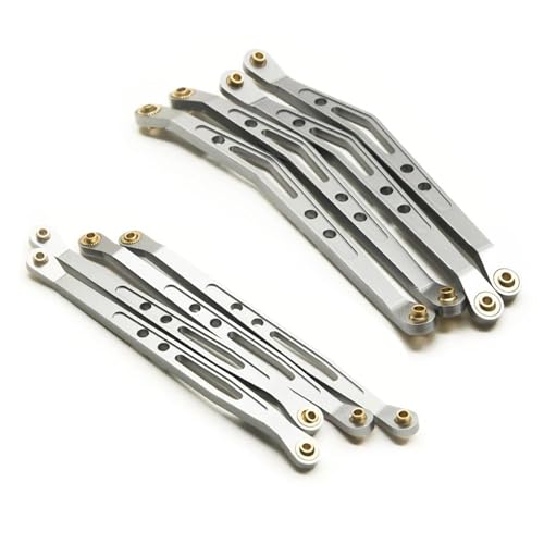 XAQRYQO RC-Links-Gestänge Für Axial Für Wraith 90018 1/10 RC Crawler Auto Aluminium Link Rod Oberen Unteren Arm Chassis Suspension Linkage(White,Upper Lower-Silver) von XAQRYQO