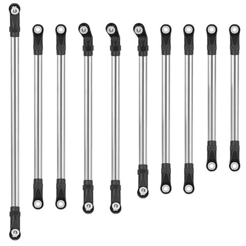 XAQRYQO RC-Links-Gestänge Für Axial SCX10 II AXI90075 Für UMG10 1/10 RC-Autoteile, 10 Teile/Satz Stahlgestänge Mit Kugelköpfen Aus Kunststoff von XAQRYQO