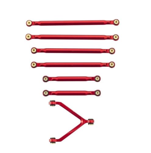 XAQRYQO RC-Links-Gestänge Für Axial SCX24 90081 1/24 RC Crawler Car Upgrade Teile Zubehör Metall Zugstange Verbindungsgestänge Spurstangensatz Verbindungsstange(Red) von XAQRYQO