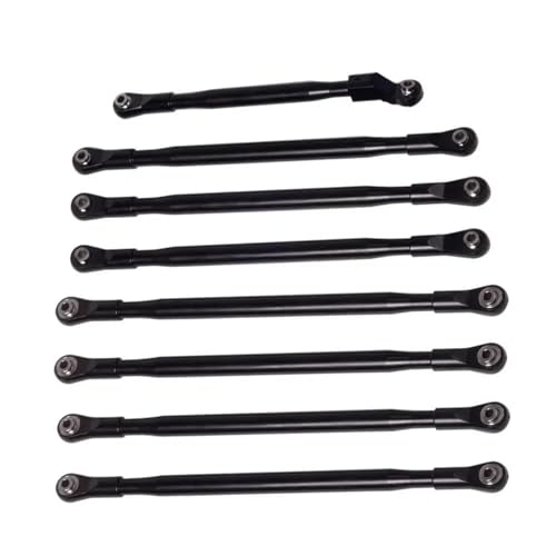XAQRYQO RC-Links-Gestänge Für Axial SCX6 Für JLU Für Wrangler 1/6 RC Crawler Auto-Upgrades Zubehör 8-teiliges Verbindungsstückset Aus Aluminiumlegierung(Black) von XAQRYQO
