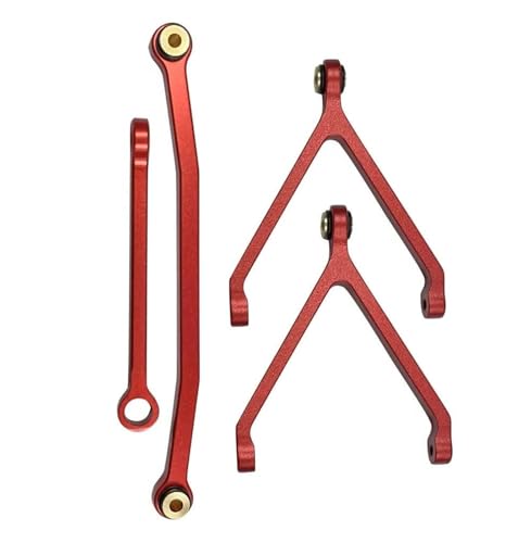 XAQRYQO RC-Links-Gestänge Für FMS FCX24 1/24 RC-Autoteil, RC-Autozubehör, Ersatzteile, RC-Upgrade-Teil, 4-teilige Lenkstange Aus Aluminiumlegierung(Red) von XAQRYQO