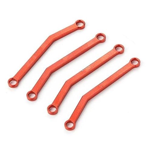 XAQRYQO RC-Links-Gestänge Für FMS FCX24 1/24 RC-Lenkstange, 4-teiliges Lenkstangenset Mit Radstand Aus Aluminiumlegierung, RC-Upgrade-Teil(Red) von XAQRYQO