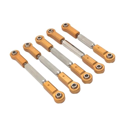 XAQRYQO RC-Links-Gestänge Für JLB J3 1/10 RC-Auto-Upgrade-Zubehör, 5-teiliges Metall-Zugstangen-Lenkstangen-Set, RC-Auto-Verbindungsstange(Yellow) von XAQRYQO