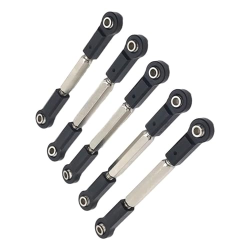 XAQRYQO RC-Links-Gestänge Für JLB J3 1/10 RC-Car-Upgrade-Teilen 5 Stück Aluminiumlegierung Lenkgestänge Servo Spurstange(Black) von XAQRYQO